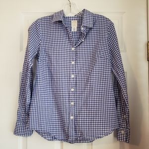 J. Crew Perfect Shirt Button Down Gingham Plaid size 2